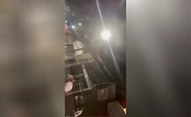 Fighting with a belt on the street