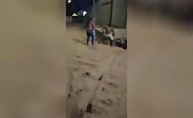 Woman beating dickhead gets his ass whooped. For once it’s just a little scuffle and not the entire village savagely beating him to/close to death