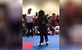 He kicked him in the back of the face