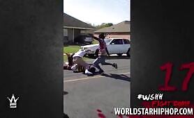 Run up and get… jumped up? How many kicks to the head was that? Take a guess in the comments below.