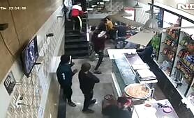 Restaurant fight caught on CCTV in Noida (near Delhi, India)